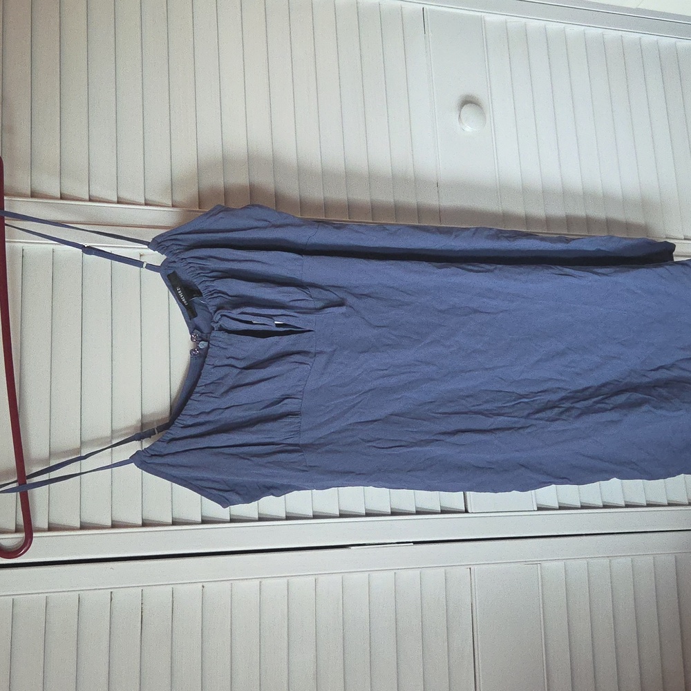 Forever 21 Indigo Sleeveless Dress With Cut Out Tie